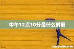 中午12点10分是什么时辰