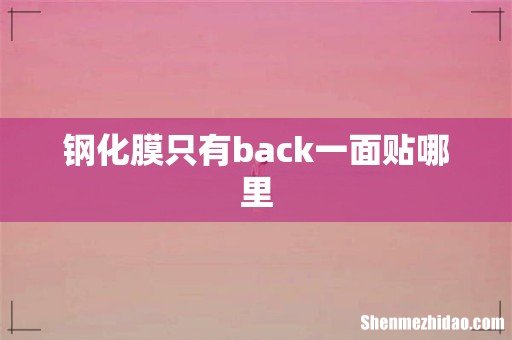 钢化膜只有back一面贴哪里