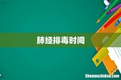 肺经排毒时间