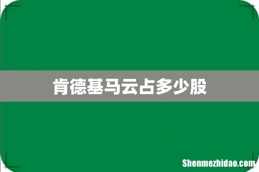 肯德基马云占多少股