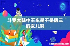 斗罗大陆中王东是不是唐三的女儿啊