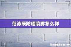 范泳辰防晒喷雾怎么样