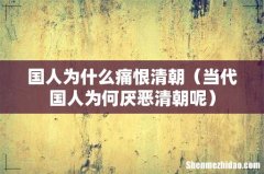 当代国人为何厌恶清朝呢 国人为什么痛恨清朝
