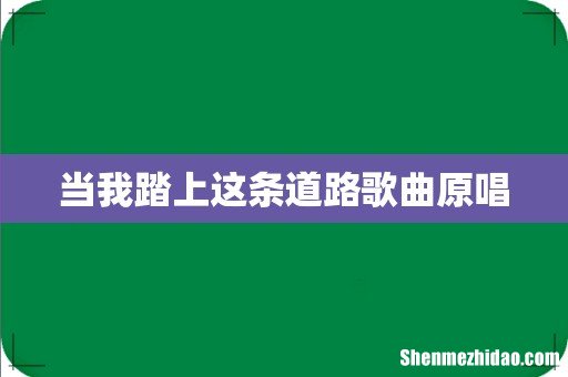 当我踏上这条道路歌曲原唱