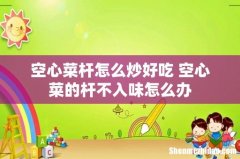 空心菜杆怎么炒好吃 空心菜的杆不入味怎么办