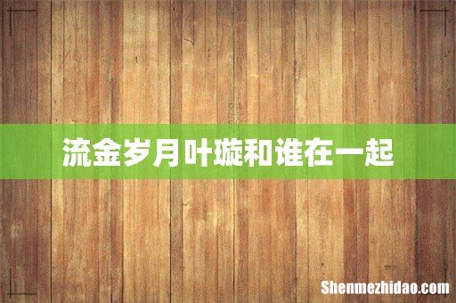 流金岁月叶璇和谁在一起