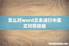 怎么对word文本进行中英文对照排版