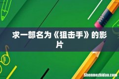 求一部名为《狙击手》的影片