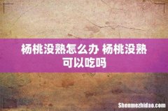 杨桃没熟怎么办 杨桃没熟可以吃吗