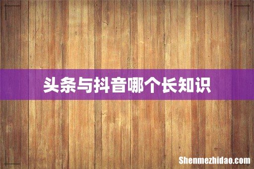 头条与抖音哪个长知识