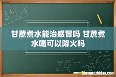 甘蔗煮水能治感冒吗 甘蔗煮水喝可以降火吗