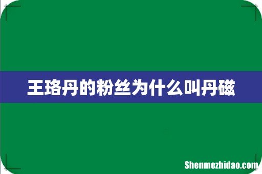 王珞丹的粉丝为什么叫丹磁