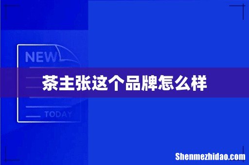 茶主张这个品牌怎么样