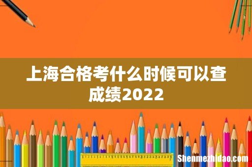 上海合格考什么时候可以查成绩2022