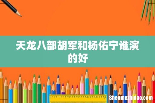 天龙八部胡军和杨佑宁谁演的好