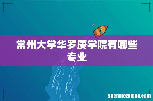 常州大学华罗庚学院有哪些专业
