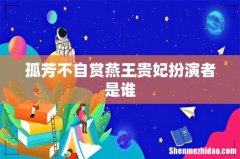 孤芳不自赏燕王贵妃扮演者是谁