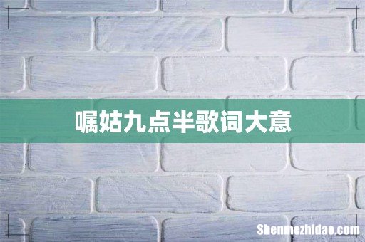 嘱姑九点半歌词大意
