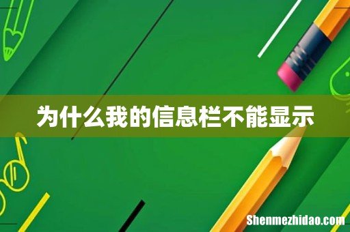为什么我的信息栏不能显示