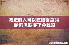 减肥的人可以吃哈密瓜吗 哈密瓜吃多了会胖吗