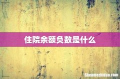 住院余额负数是什么