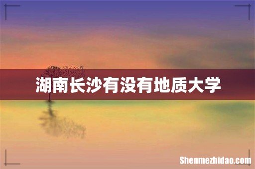 湖南长沙有没有地质大学