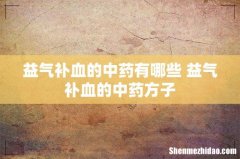 益气补血的中药有哪些 益气补血的中药方子