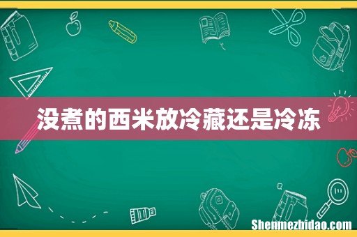 没煮的西米放冷藏还是冷冻