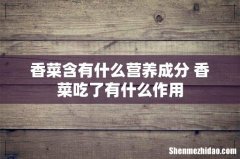 香菜含有什么营养成分 香菜吃了有什么作用