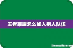 王者荣耀怎么加入别人队伍