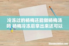 冷冻过的杨梅还能做杨梅汤吗 杨梅冷冻后拿出来还可以泡酒吗