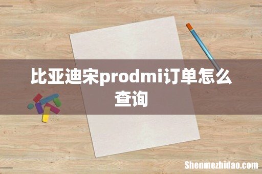 比亚迪宋prodmi订单怎么查询