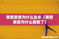 葬爱家族为什么解散了 葬爱家族为什么坐牢