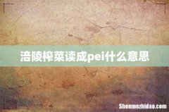 涪陵榨菜读成pei什么意思