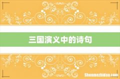 三国演义中的诗句