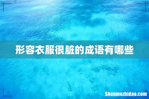 形容衣服很脏的成语有哪些