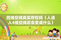 人进入4维空间后会变成什么 四维空间真实存在吗
