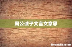 周公诫子文言文意思