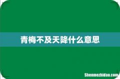 青梅不及天降什么意思