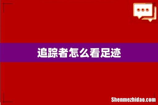 追踪者怎么看足迹