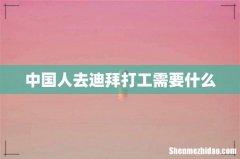 中国人去迪拜打工需要什么