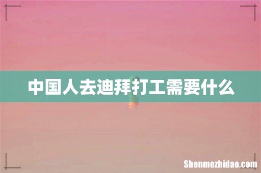 中国人去迪拜打工需要什么