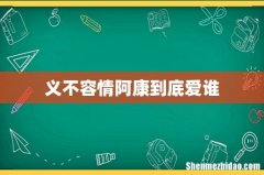 义不容情阿康到底爱谁