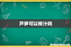 芦笋可以榨汁吗