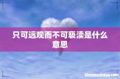 只可远观而不可亵渎是什么意思