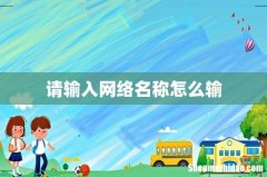 请输入网络名称怎么输