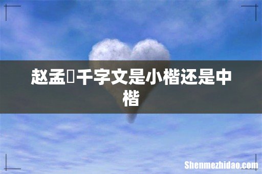 赵孟頫千字文是小楷还是中楷