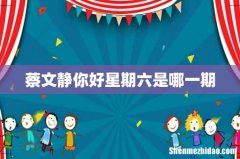 蔡文静你好星期六是哪一期