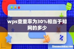 wps查重率为30%相当于知网的多少