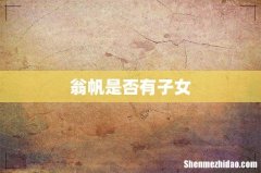 翁帆是否有子女